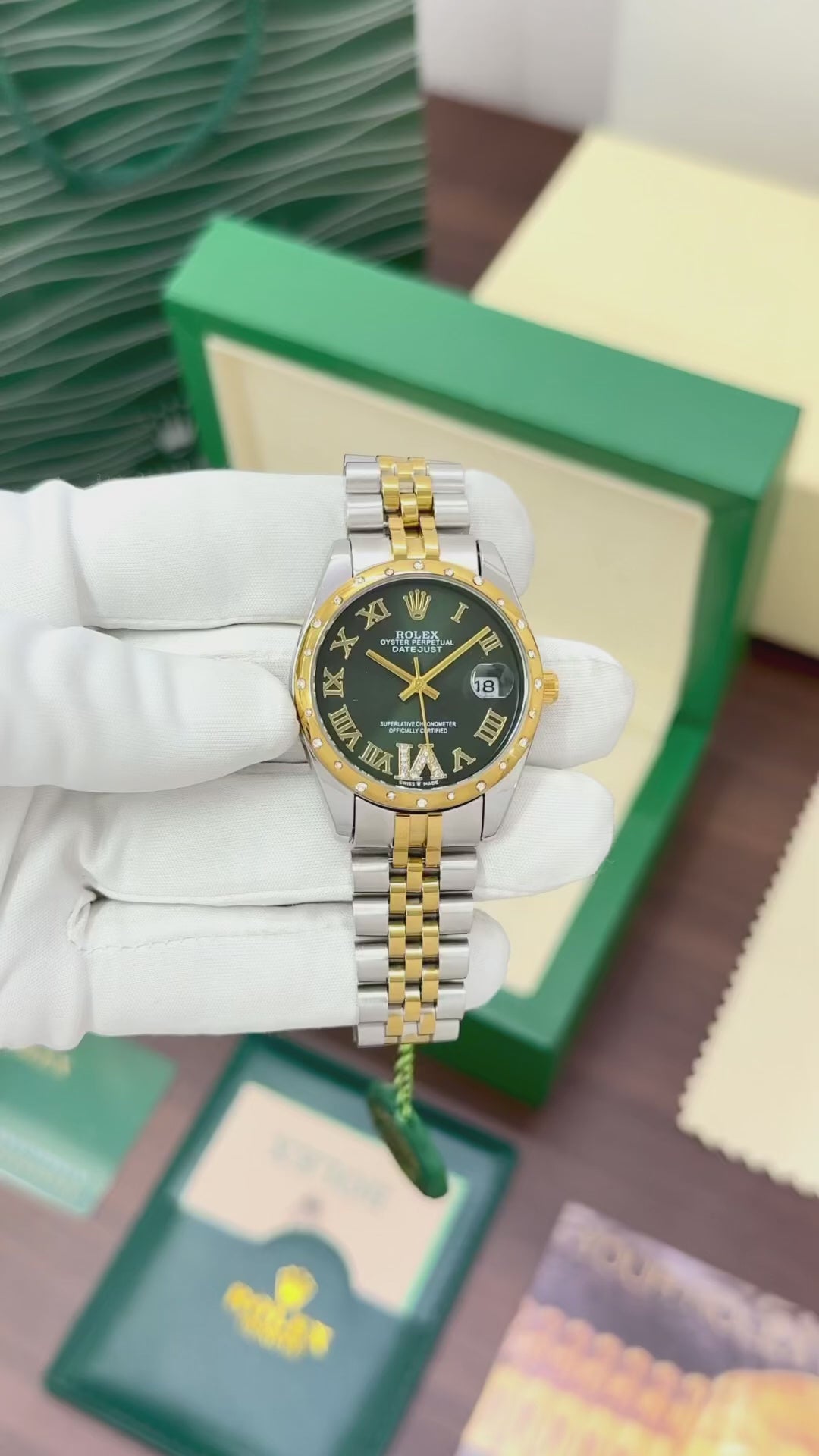 Role_x Datejust 31 2Ton Green Roman