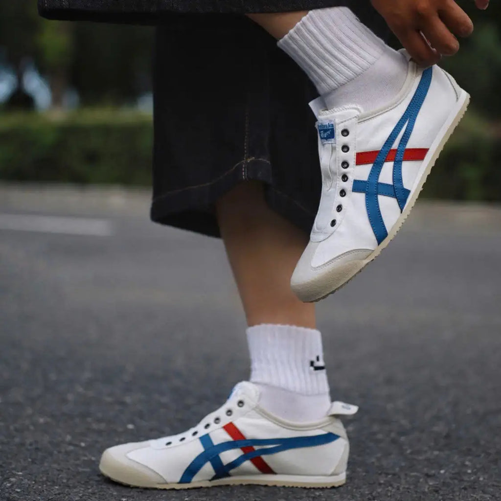 Onitsuk_a Tiger Mexico 66 Slip On White Blue Red