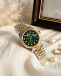 Role_x Oyster Perpetual Day Date Diamond 2Ton Golden Silver - Green
