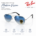 RB AVIATOR 3026 SILVER BLUE SHADED STORE ARTICLE