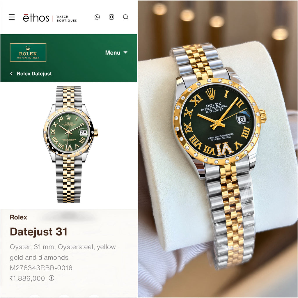 Role_x Datejust 31 2Ton Green Roman