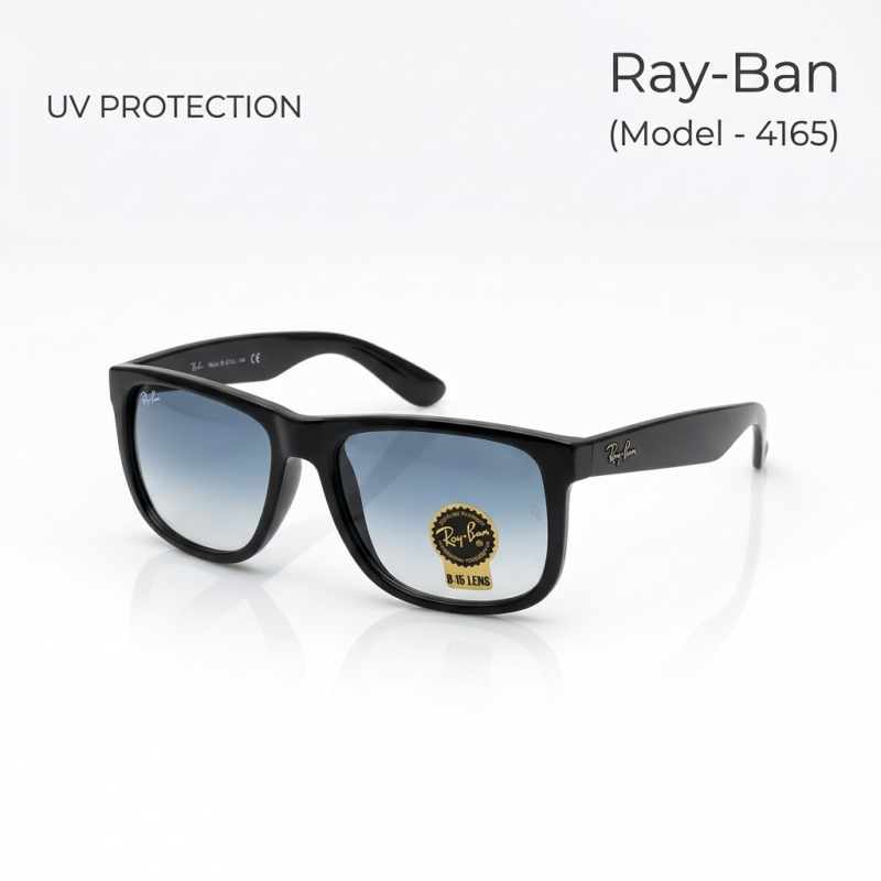 RB 4165 GLOSSY BLACK BLUE SHADED UV PROTECTION UNISEX MODEL