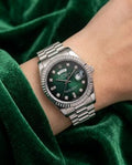 Role_x Oyster Perpetual Day Date Diamond 2Ton Silver Green
