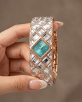 Swarrovsk_i Curiosa Bangle Copper To Aqua Blue