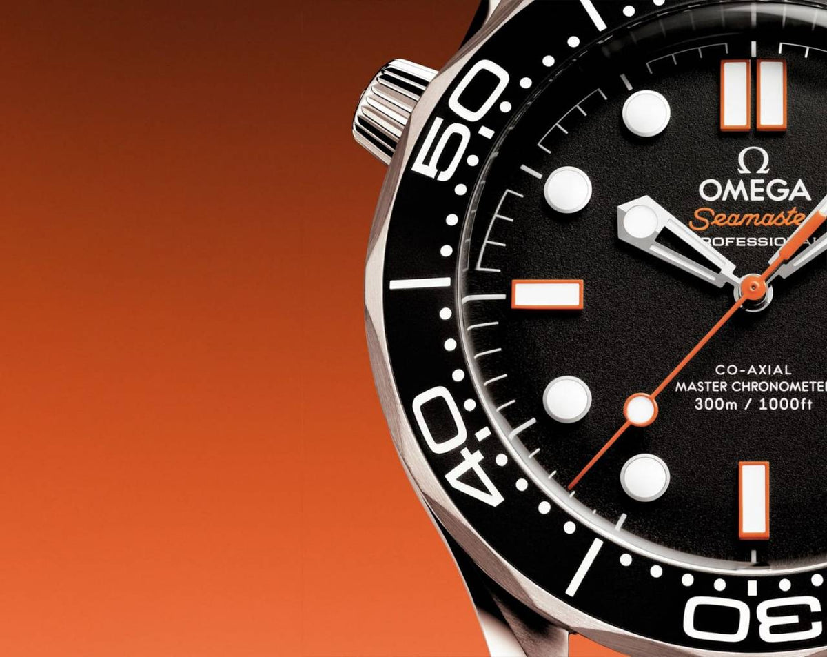 Omeg_a Seamaster Diver 300 Automatic Silver Black Orange Niddle