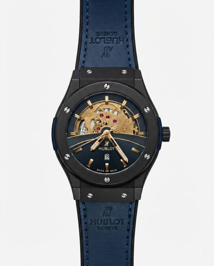 Hublo_t Big Bang Tourbillon Blue Leather