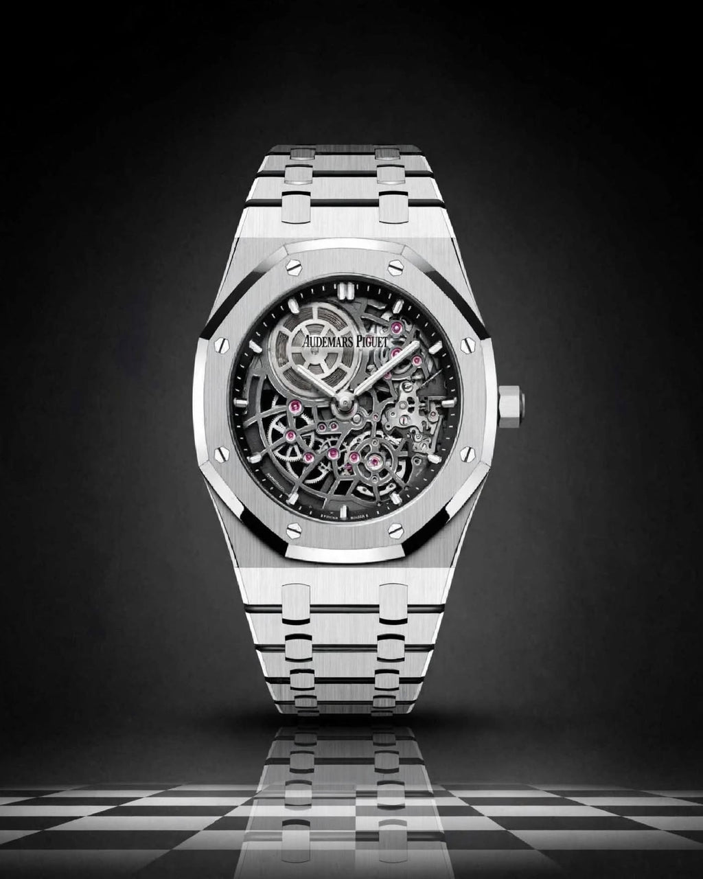Audemar_s  Piguet Royal Oak Jumbo Extra-Thin Openworked silver Black