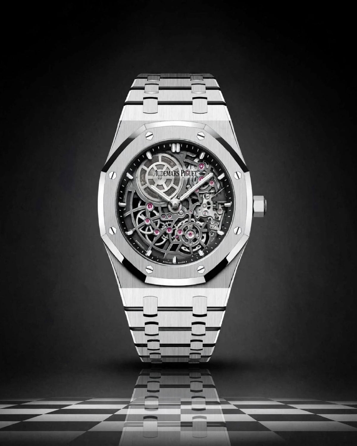 Audemar_s  Piguet Royal Oak Jumbo Extra-Thin Openworked silver Black