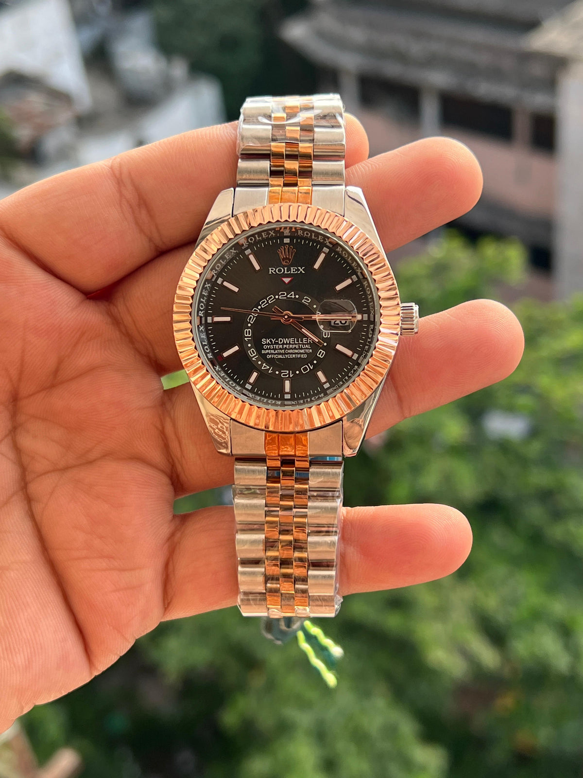 ROLEX SKY DWELLER SWIFT MOVEMENT COPPER BLACK DIAL